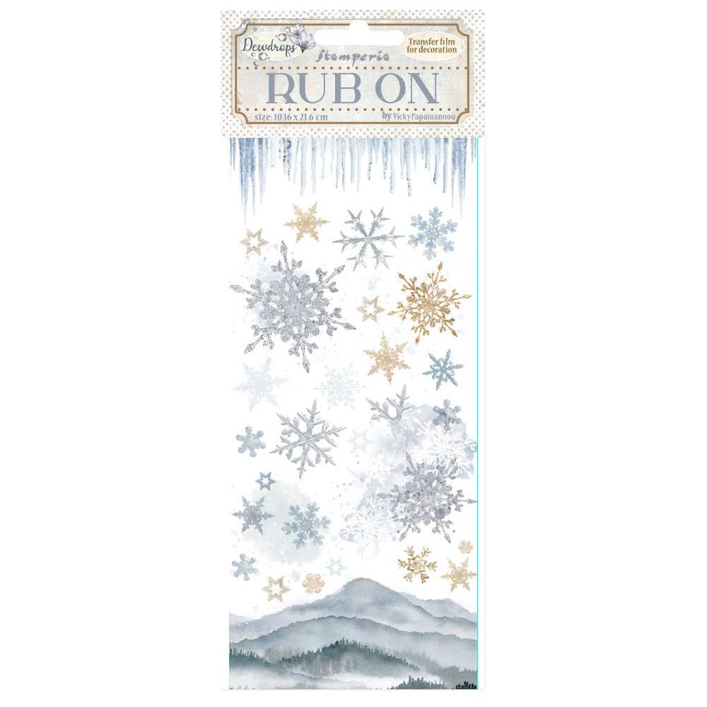 Stamperia Create Happiness Dewdrops Snowflakes Rub Ons dflrb128
