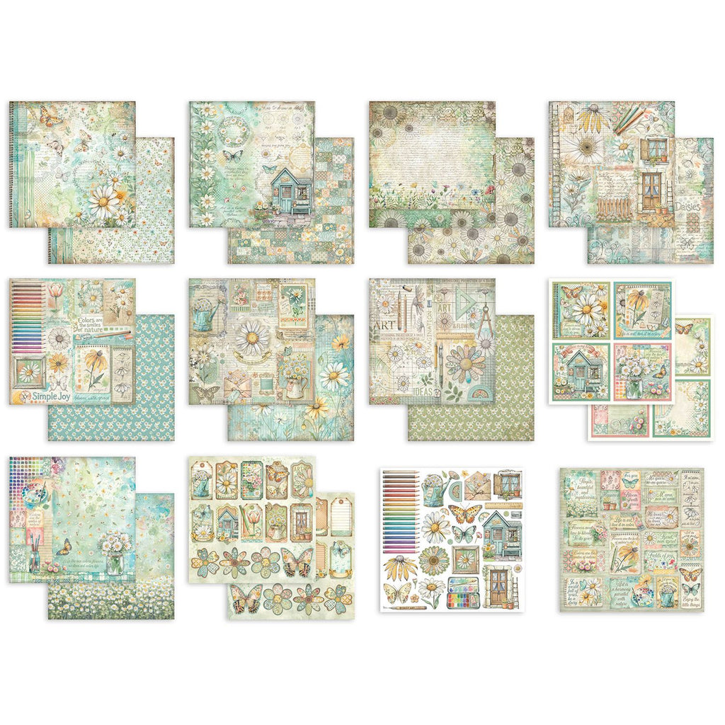 Stamperia Daisy Art 12x12 Paper sbbl182 image 1