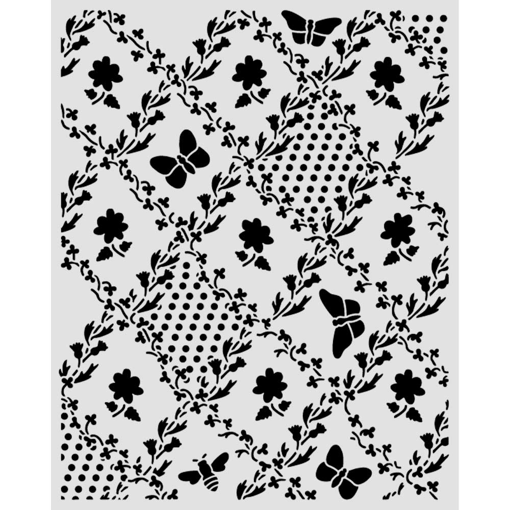 Stamperia Daisy Art Texture Butterfly And Daisy Stencil kstd198