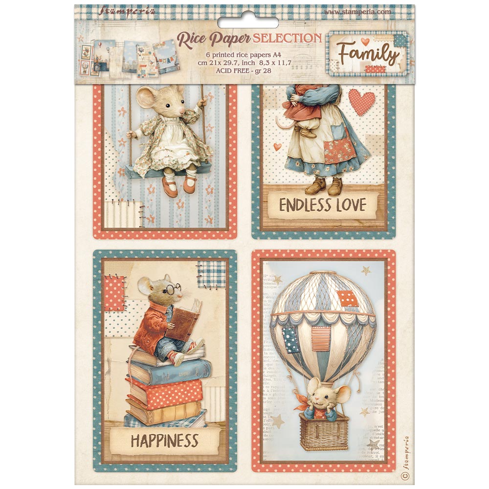 Stamperia Family A4 Rice Paper dfsa4xfl

