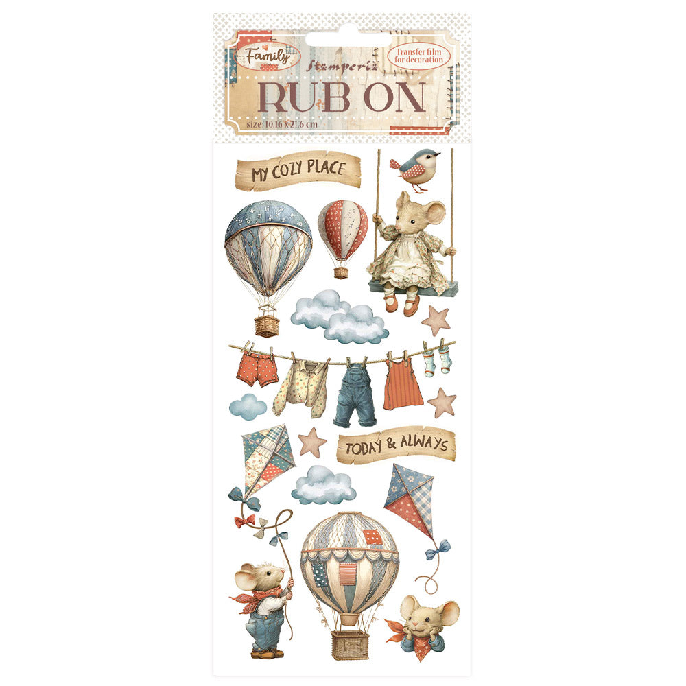 Stamperia Family Air Balloons Rub Ons dflrb218
