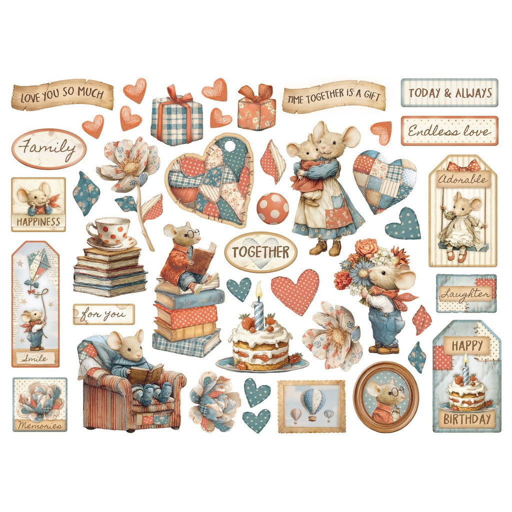 Stamperia Family Assorted Die Cuts dfldc124 pieces