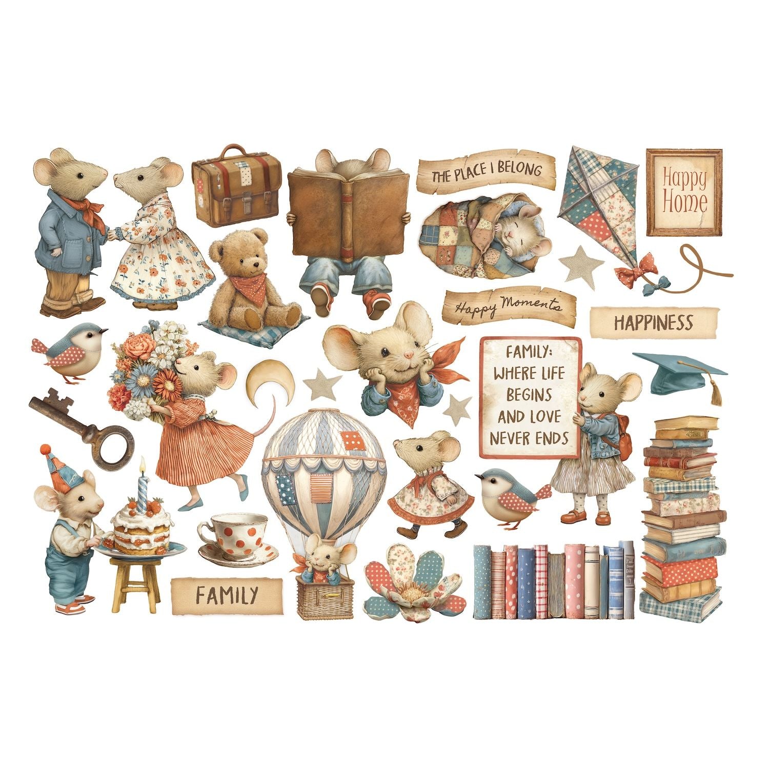 Stamperia Family Ephemera dflct72 pieces