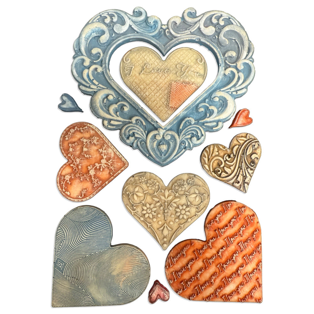 Stamperia Family Hearts A5 Silicone Mold kacma600 heart