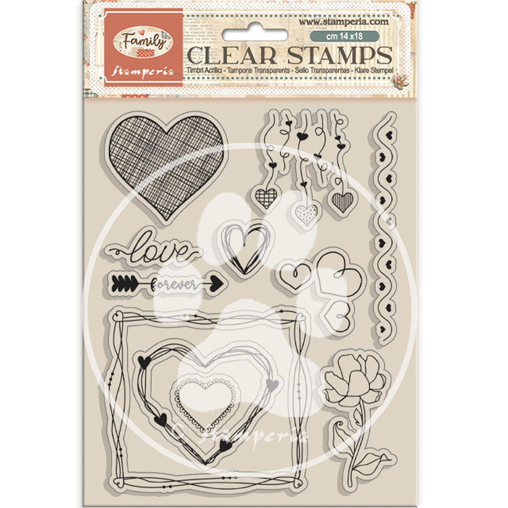 Stamperia Family Hearts Clear Stamps wtk234
