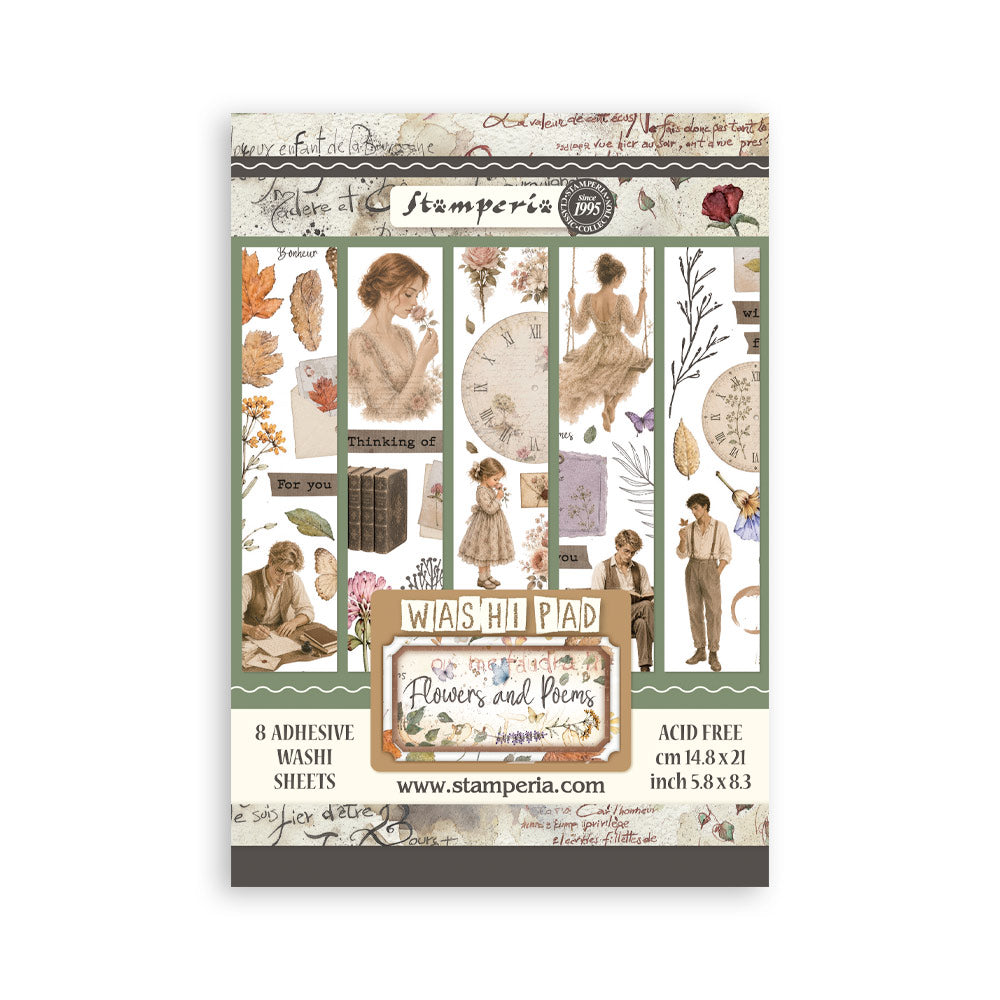 Stamperia Flowers And Poems A5 Washi Sheets sbw37