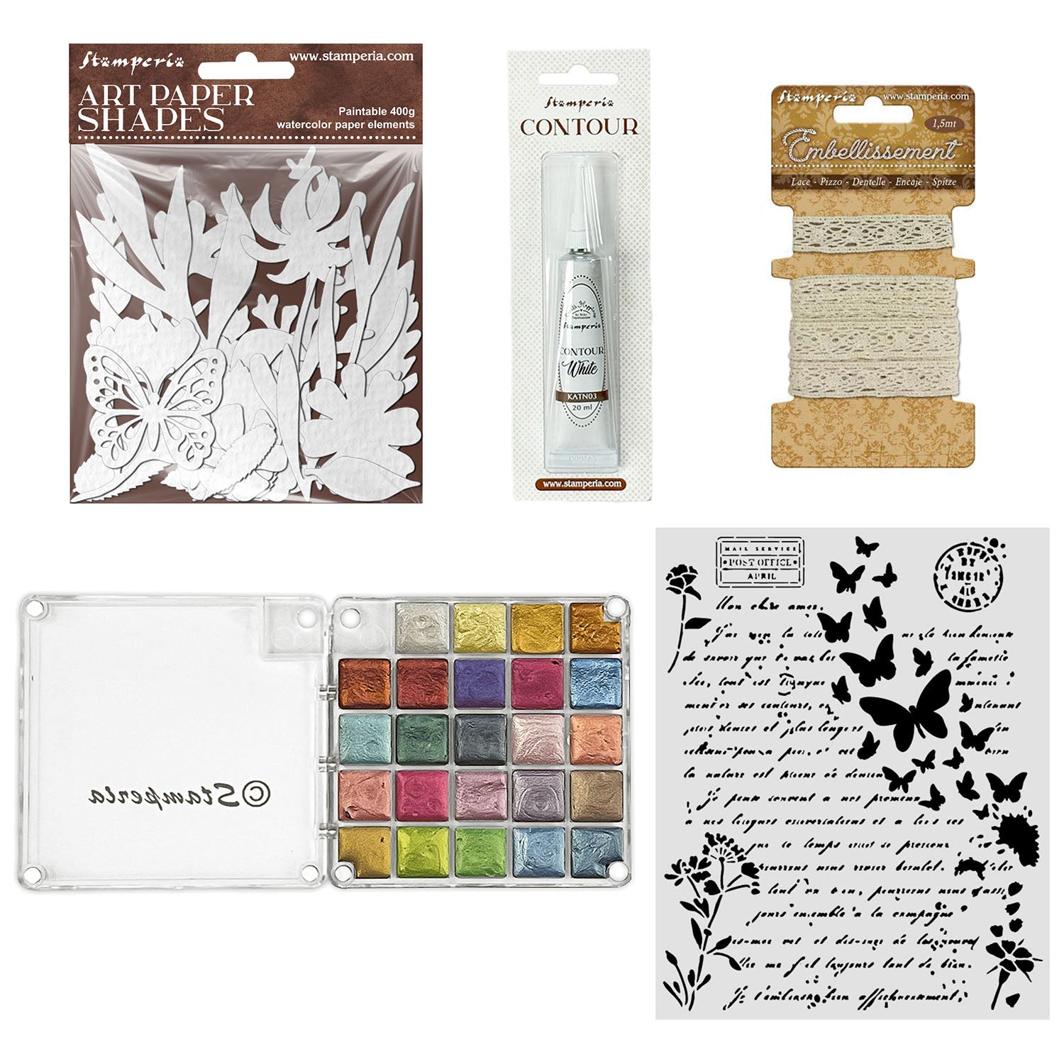 Stamperia Flowers And Poems Art Journaling Selection bjs004 contents inside