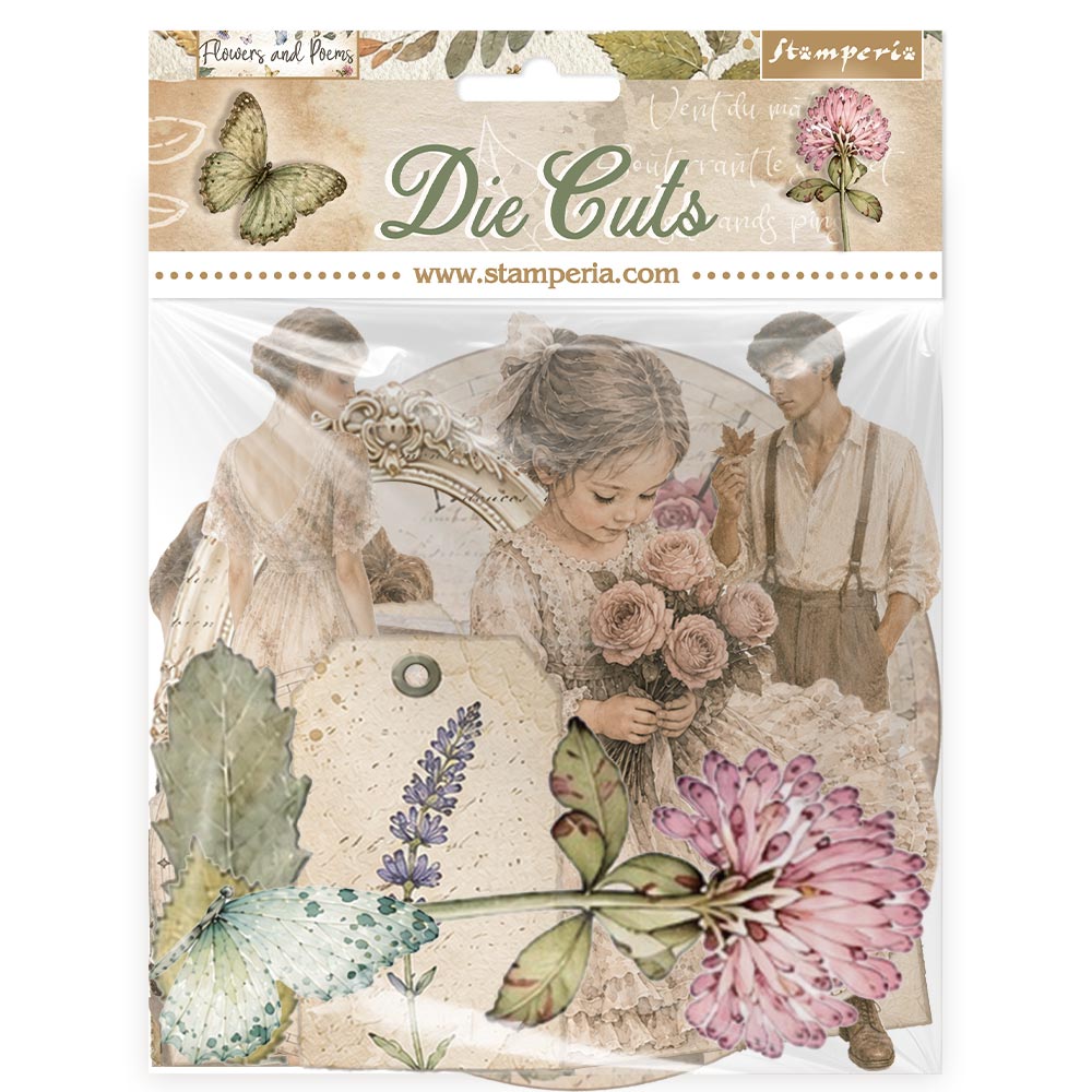 Stamperia Flowers And Poems Die Cuts dfldc144 tag