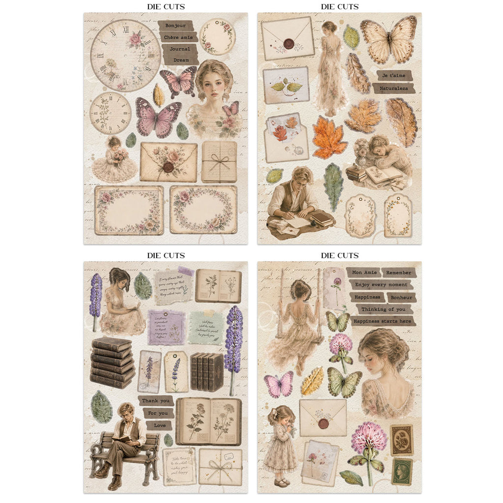 Stamperia Flowers And Poems Junk Journal sbjk31 die cuts