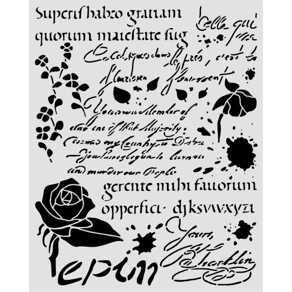 Stamperia Flowers And Poems Latin Inspirations Stencil kstd221