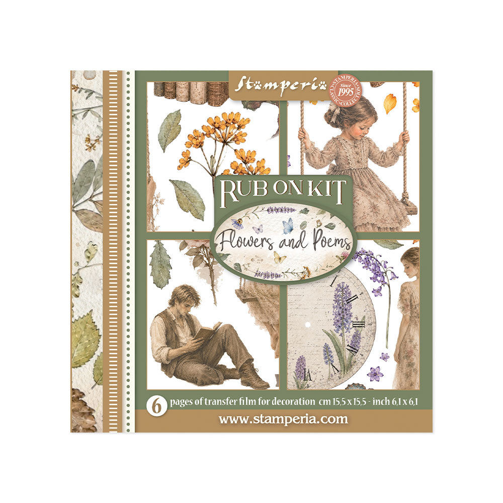 Stamperia Flowers And Poems Rub Ons dflrbx24