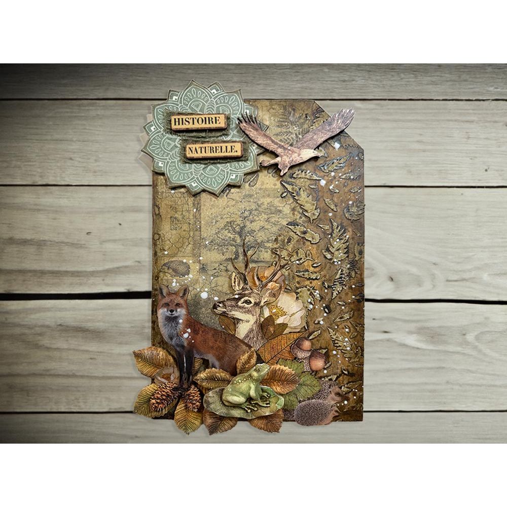 Stamperia Forest Leaves Pattern Stencil kstdq117 tag