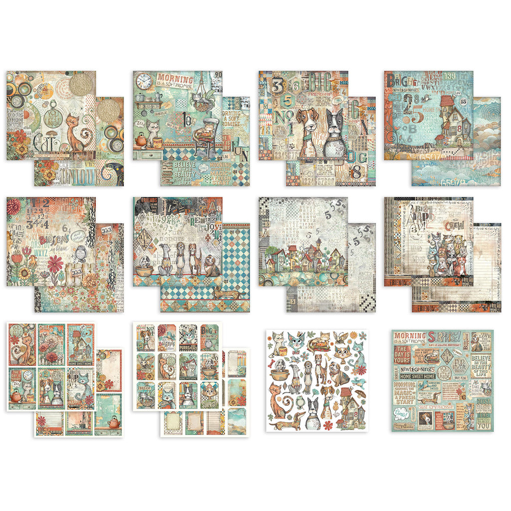 Stamperia Furry Friends 12x12 Paper sbbl176 sheets