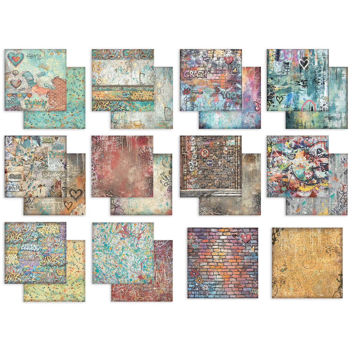 Stamperia Furry Friends 2 12x12 Background Paper sbbl195 sheets