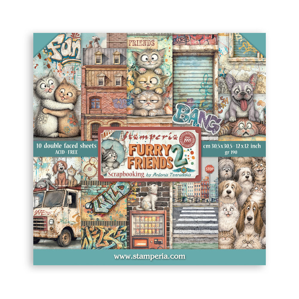 Stamperia Furry Friends 2 12x12 Paper sbbl194