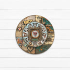 Stamperia Furry Friends 2 12x12 Paper sbbl194 circle of dogs hearts gears and piped clock