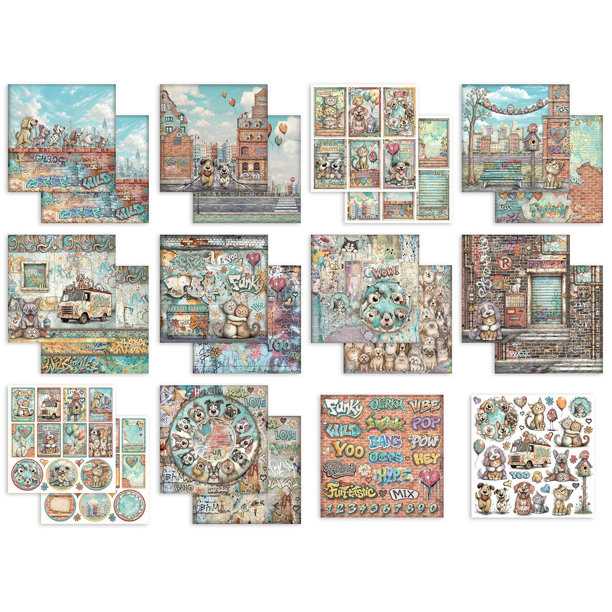 Stamperia Furry Friends 2 8x8 Paper sbbs150 sheets