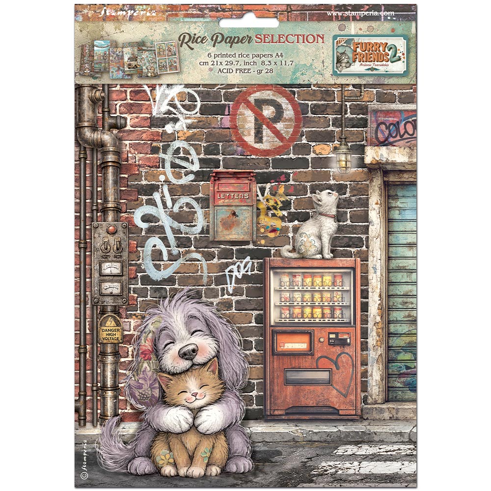 Stamperia Furry Friends 2 A4 Rice Paper dfsa4xaf