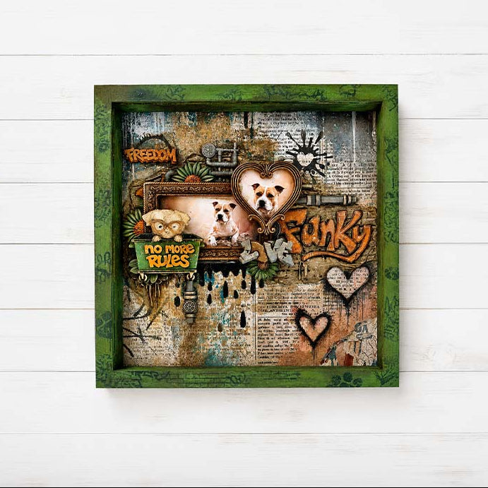 Stamperia Furry Friends 2 A6 Backgrounds Rice Paper dfsak6064 freedom pictures of dogs hearts no more rules box card