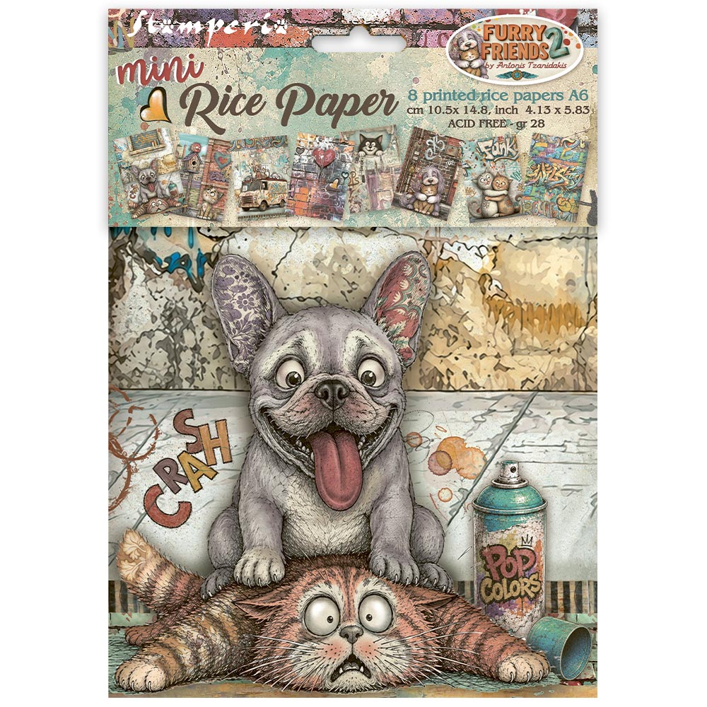 Stamperia Furry Friends 2 A6 Mini Rice Paper dfsa6x15