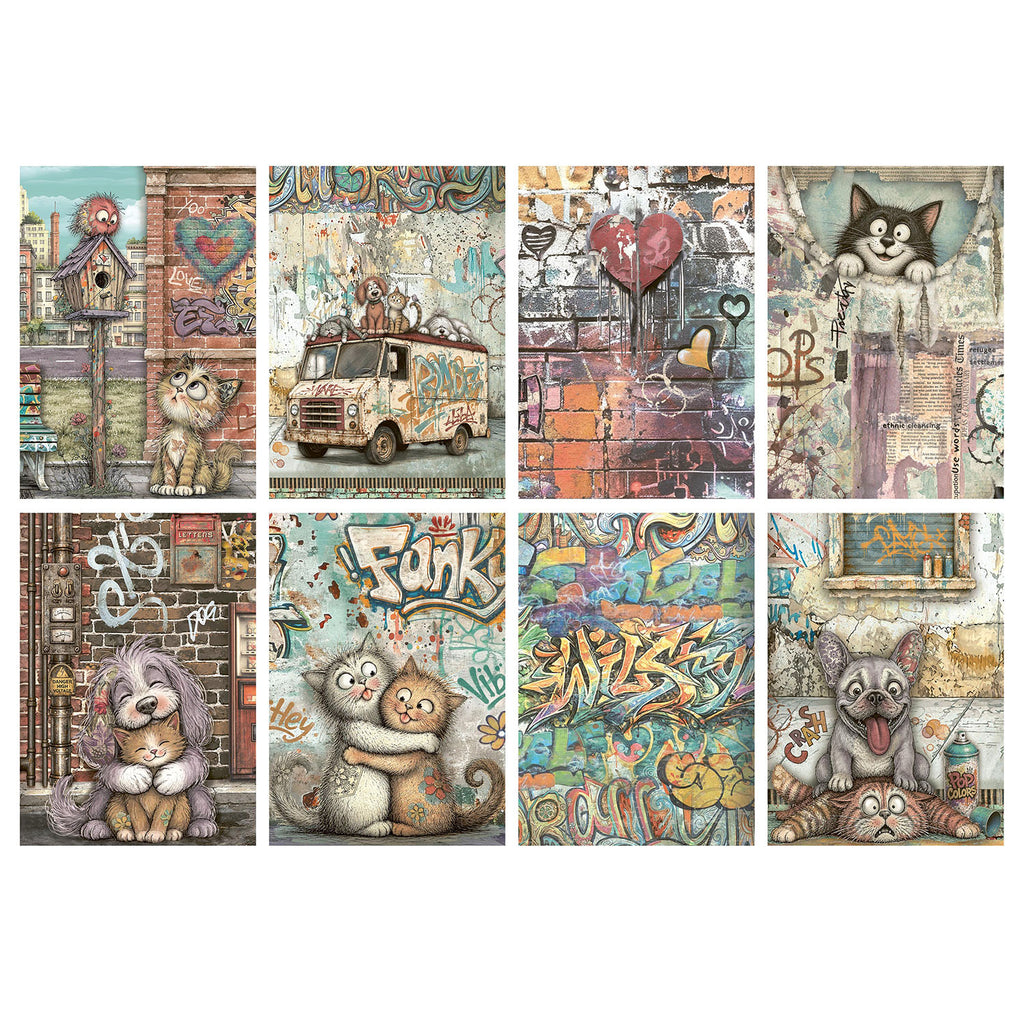 Stamperia Furry Friends 2 A6 Mini Rice Paper dfsa6x15 sheets