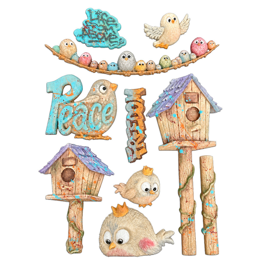 Stamperia Furry Friends 2 Birds A5 Silicone Mould kacma625 peace
