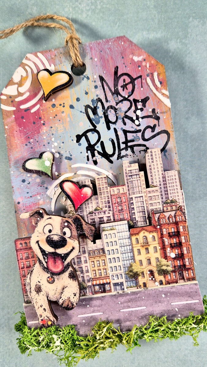 Stamperia Furry Friends 2 Clear Stamps wtk250 buidlings dog hearts tag card vicky papaioannou
