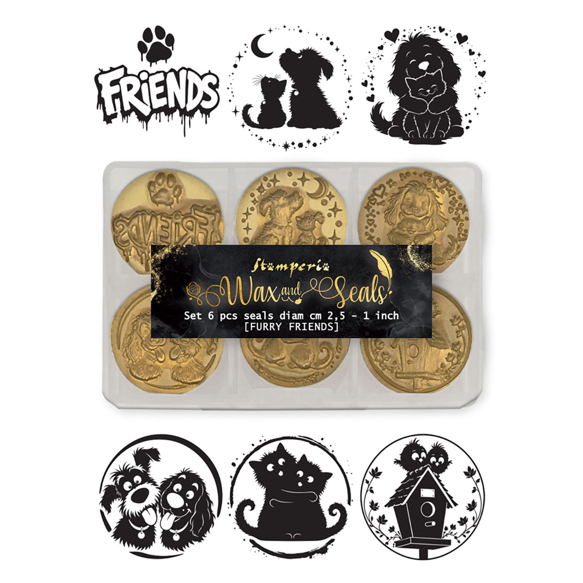 Stamperia Furry Friends 2 Decorative Seals waxsl18