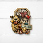 Stamperia Furry Friends 2 Die Cuts dfldc146 hearts dog with ball in mouch happiness card