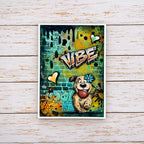 Stamperia Furry Friends 2 Die Cuts dfldc146 hearts dog with red ball ink splatters vibe card 