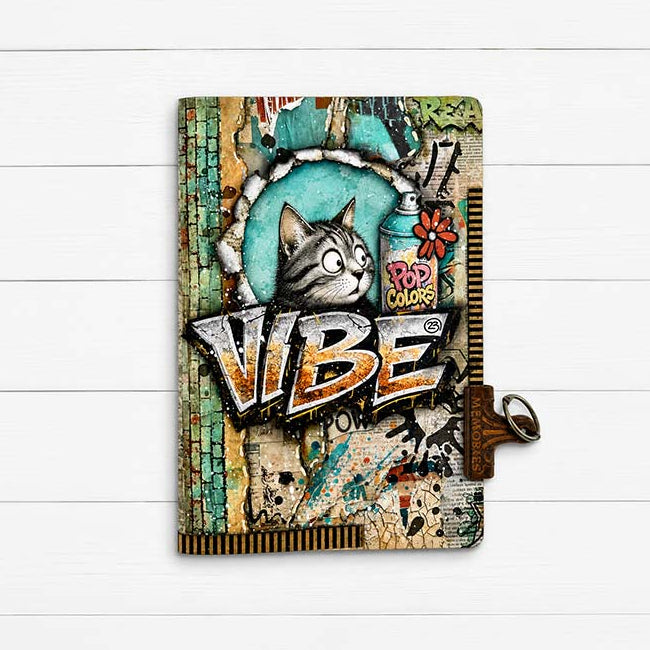 Stamperia Furry Friends 2 Die Cuts dfldc146 spray paint can cat brick background vibe card