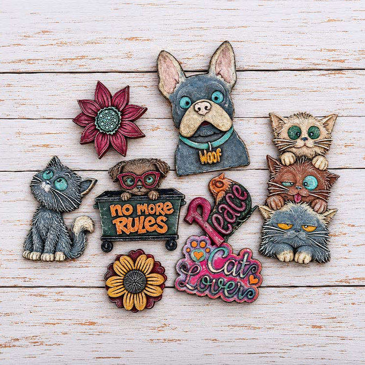 Stamperia Furry Friends 2 Dogs A5 Silicone Mould kacma627 dog cat peace cat lovers magnets