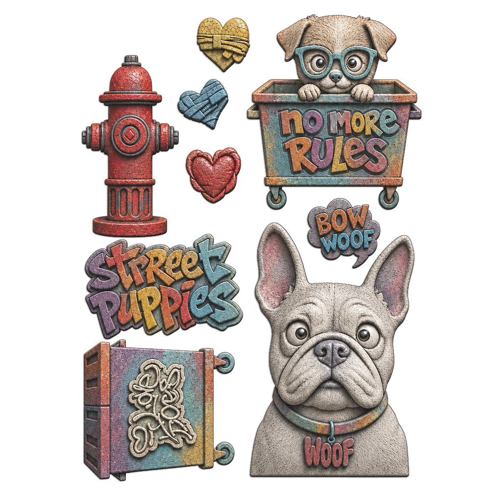 Stamperia Furry Friends 2 Dogs A5 Silicone Mould kacma627 fire hydrant