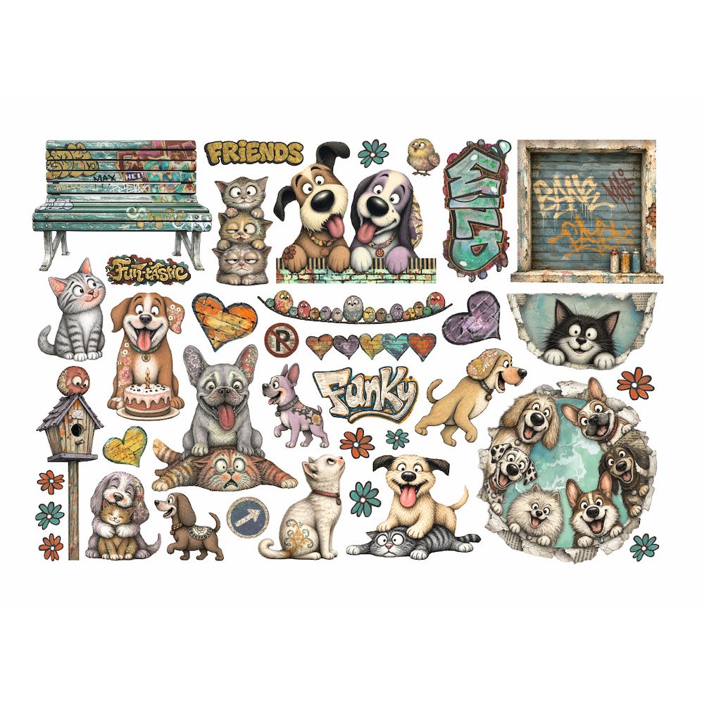 Stamperia Furry Friends 2 Ephemera dflct94
