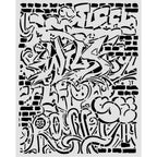 Stamperia Furry Friends 2 Graffiti 8x10 Stencil kstd226