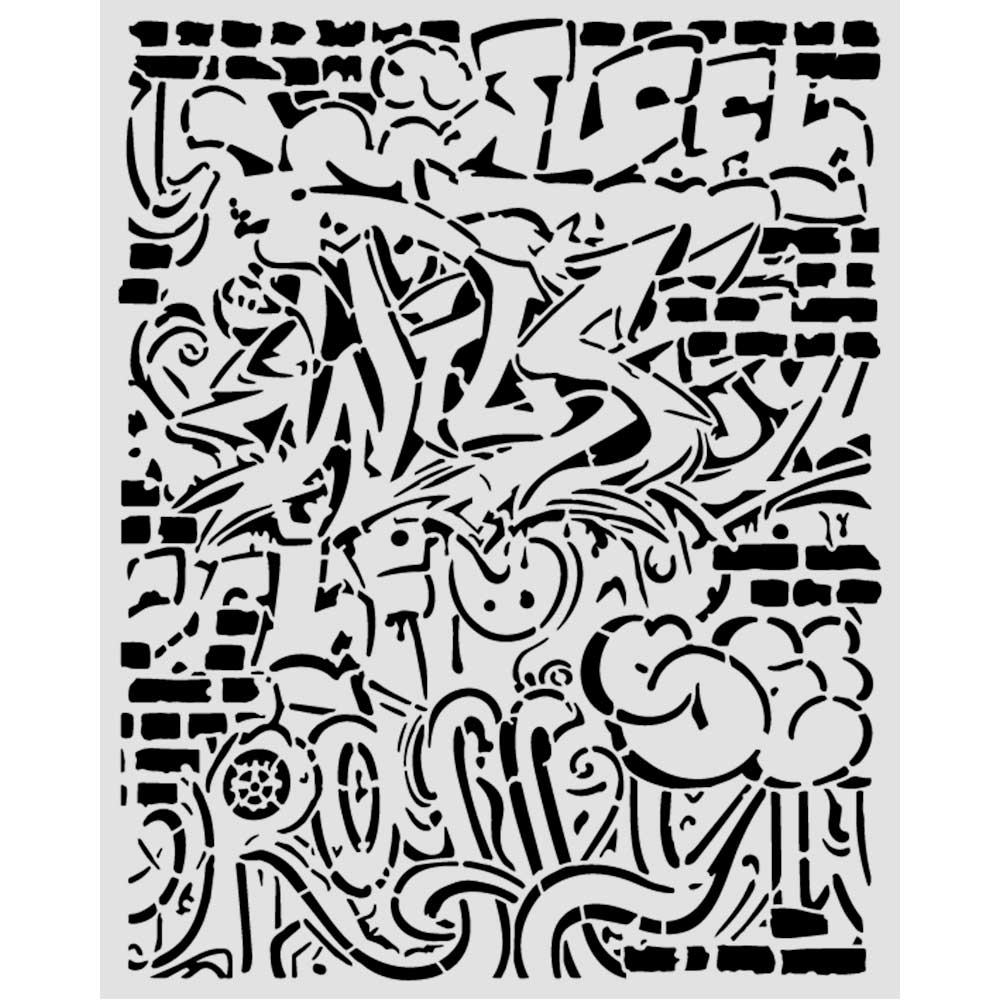 Stamperia Furry Friends 2 Graffiti 8x10 Stencil kstd226
