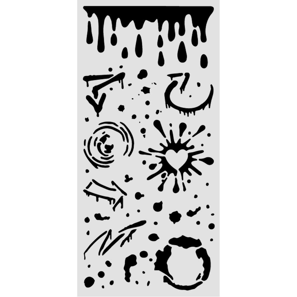 Stamperia Furry Friends 2 Ink Splatters 10x5 Stencil kstdl182