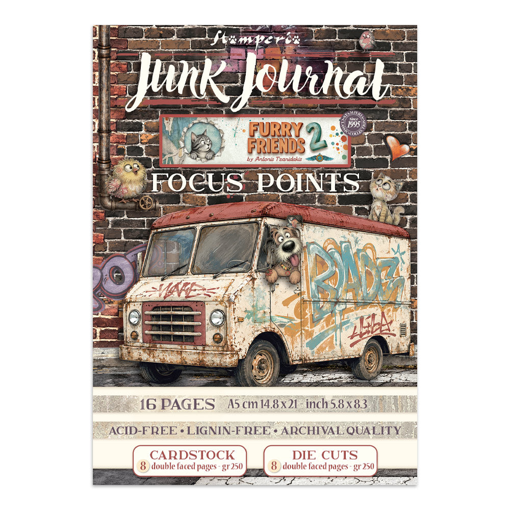 Stamperia Furry Friends 2 Junk Journal Focus Points sbjks12