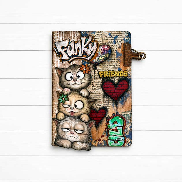 Stamperia Furry Friends 2 Junk Journal Focus Points sbjks12 friends brick heart cats card