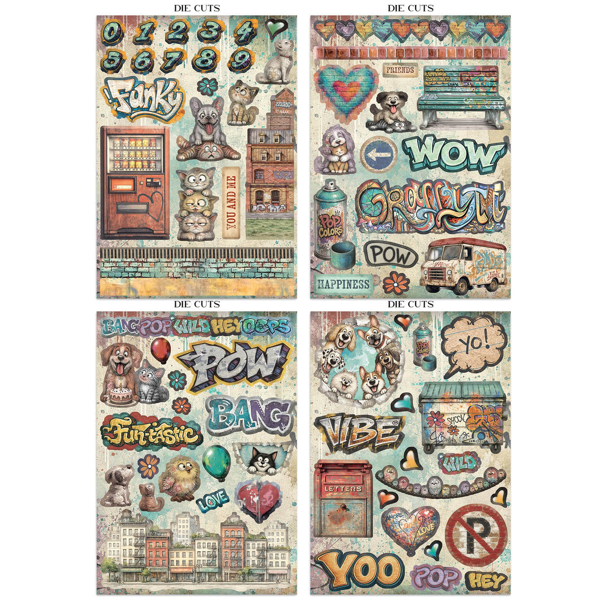 Stamperia Furry Friends 2 Junk Journal sbjk33 die cuts