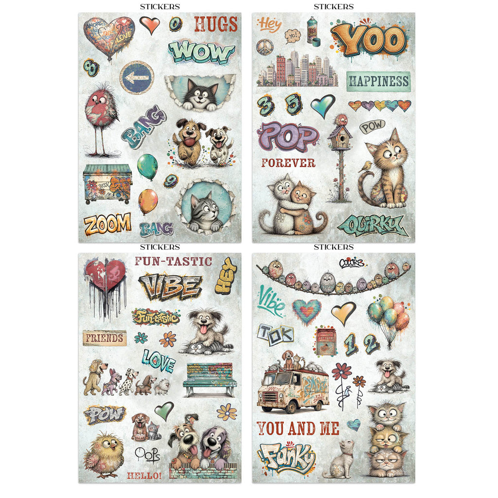 Stamperia Furry Friends 2 Junk Journal sbjk33 stickers