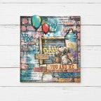 Stamperia Furry Friends 2 Large Art Journaling Selection bjs005 cat and dog balloons paint can you and me card