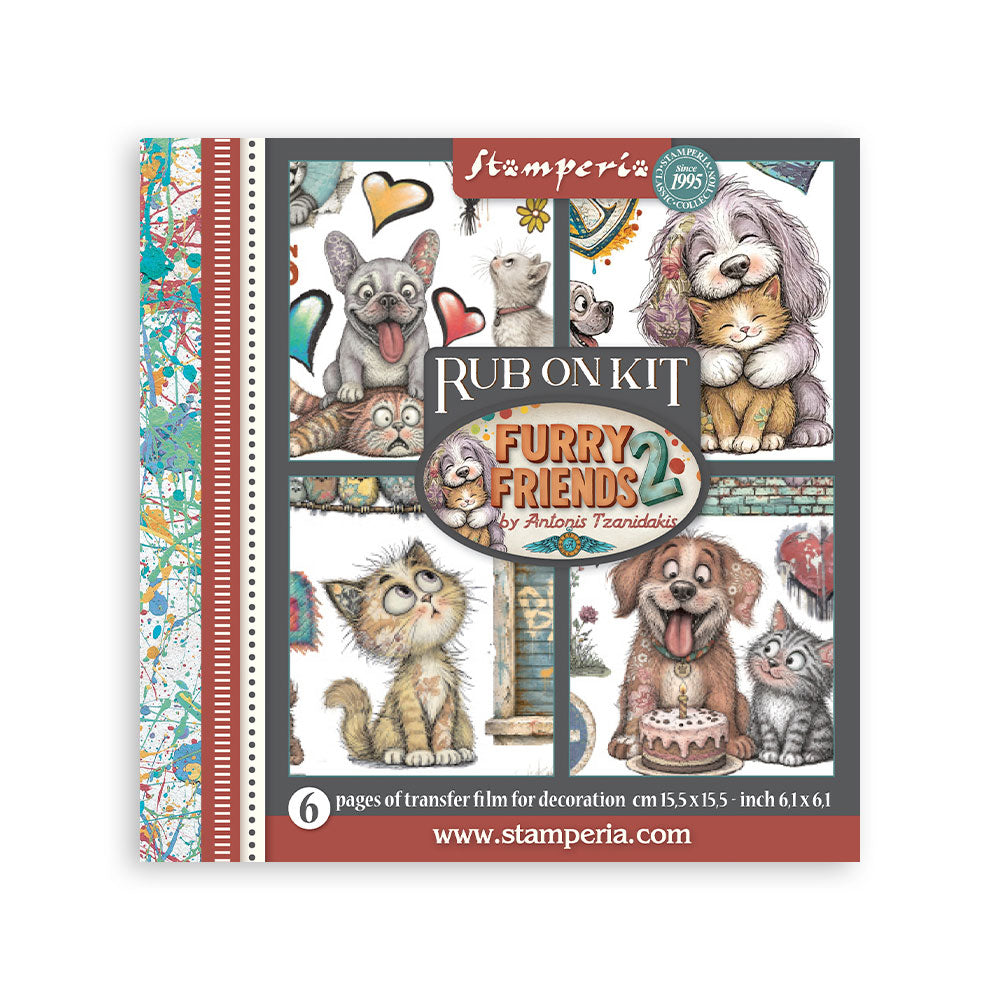 Stamperia Furry Friends 2 Rub On Kit dflrbx26