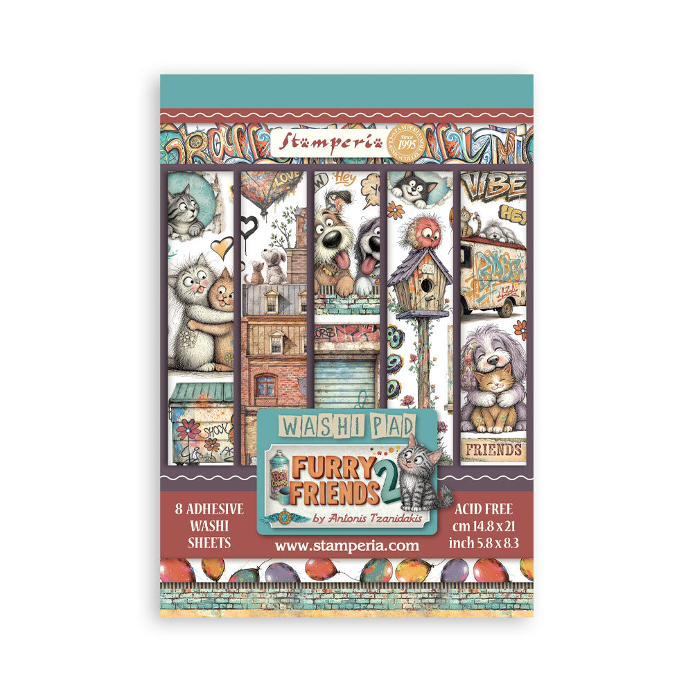 Stamperia Furry Friends 2 Washi Pad sbw39