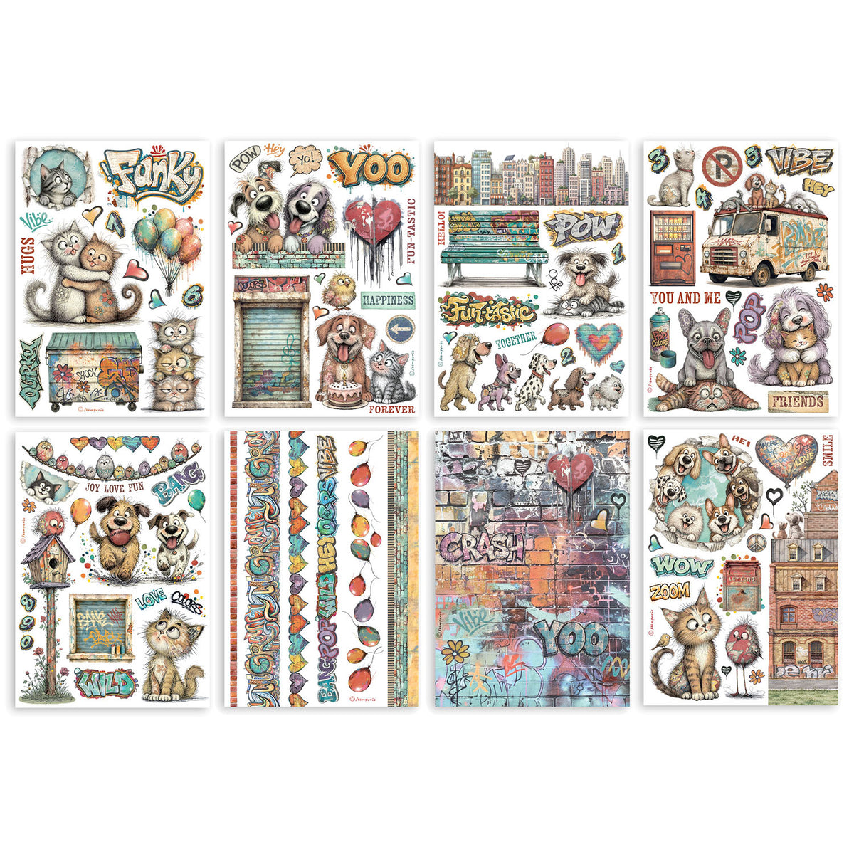 Stamperia Furry Friends 2 Washi Pad sbw39 sheets