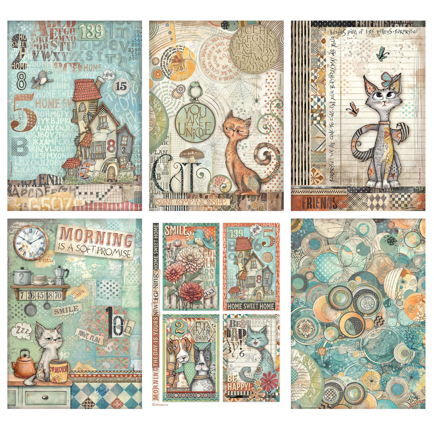 Stamperia Furry Friends A4 Rice Paper dfsa4xff sheets