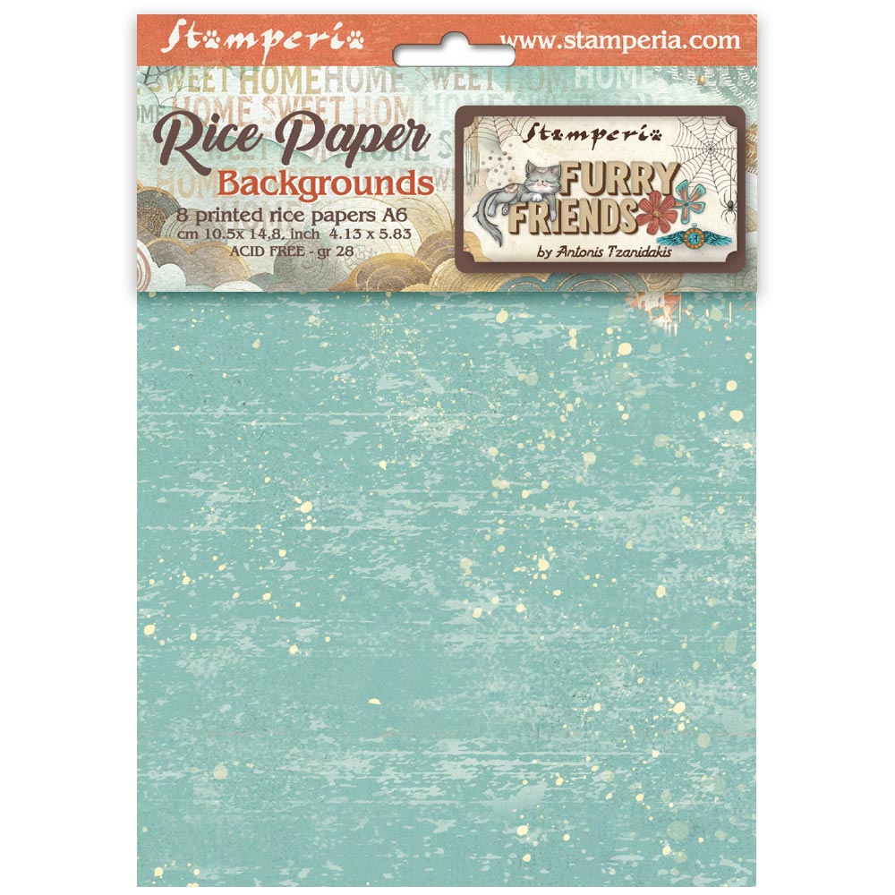 Stamperia Furry Friends Backgrounds A6 Rice Paper dfsak6046