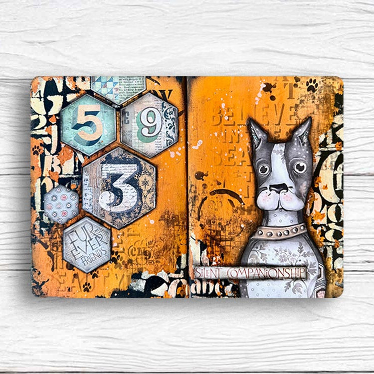 Stamperia Furry Friends Coffee Prints Stencil kstdl133 numbers