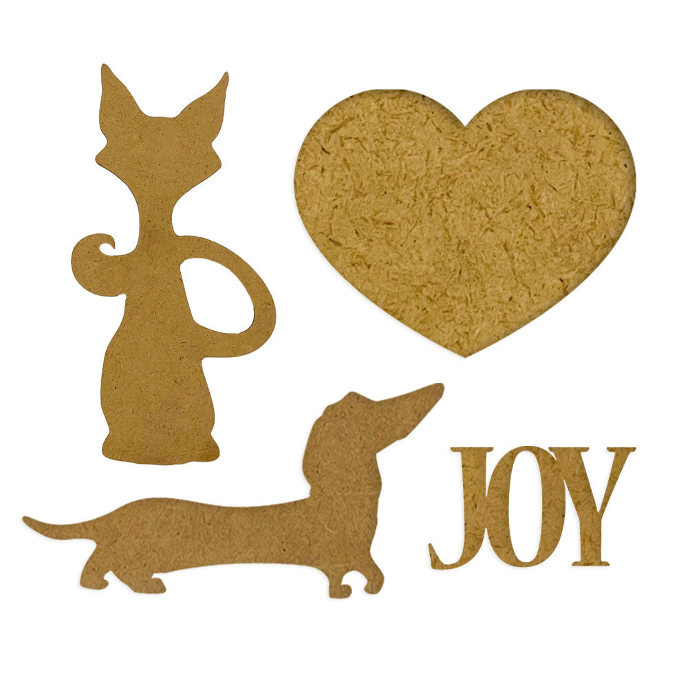 Stamperia Furry Friends Dog And Cat Silhouette Crafty Shapes klsm67 pieces