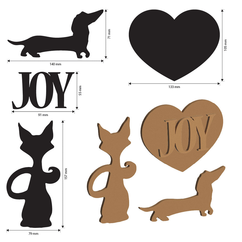 Stamperia Furry Friends Dog And Cat Silhouette Crafty Shapes